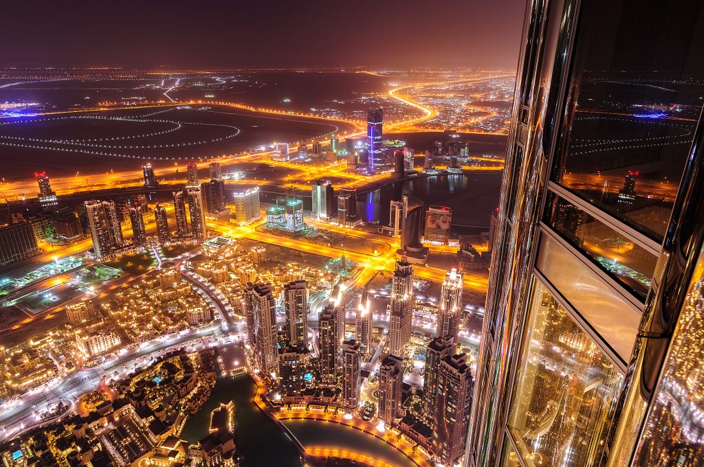 Dubai downtown aerial view